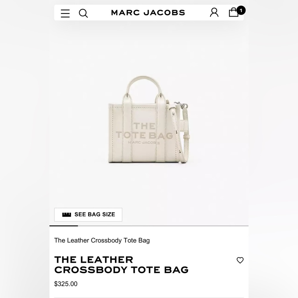 Marc Jacobs The Leather Green Crossbody Tote Bag - Picture 6 of 8